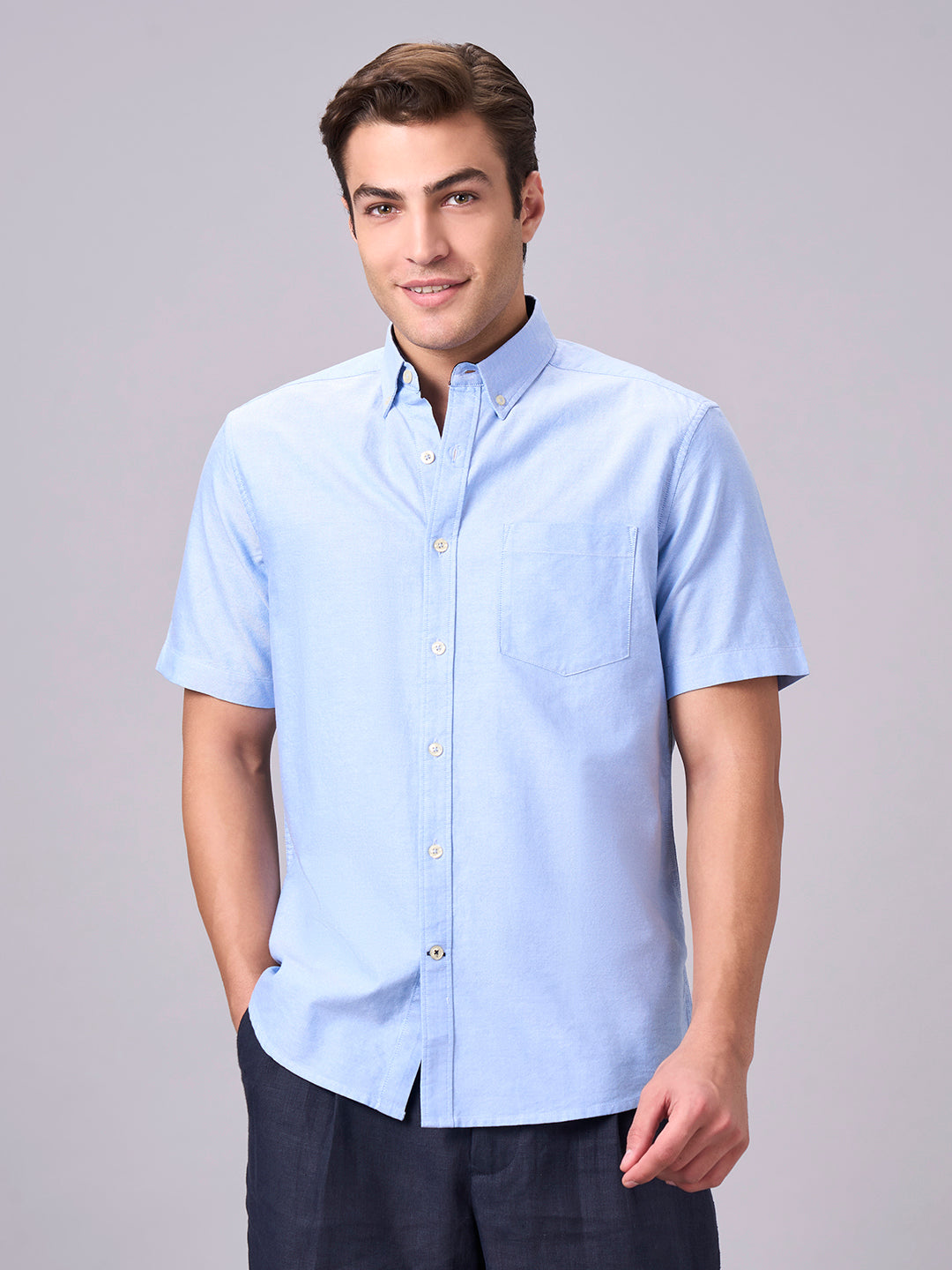 Men's Sky 100% Cotton Regular Fit Shirt