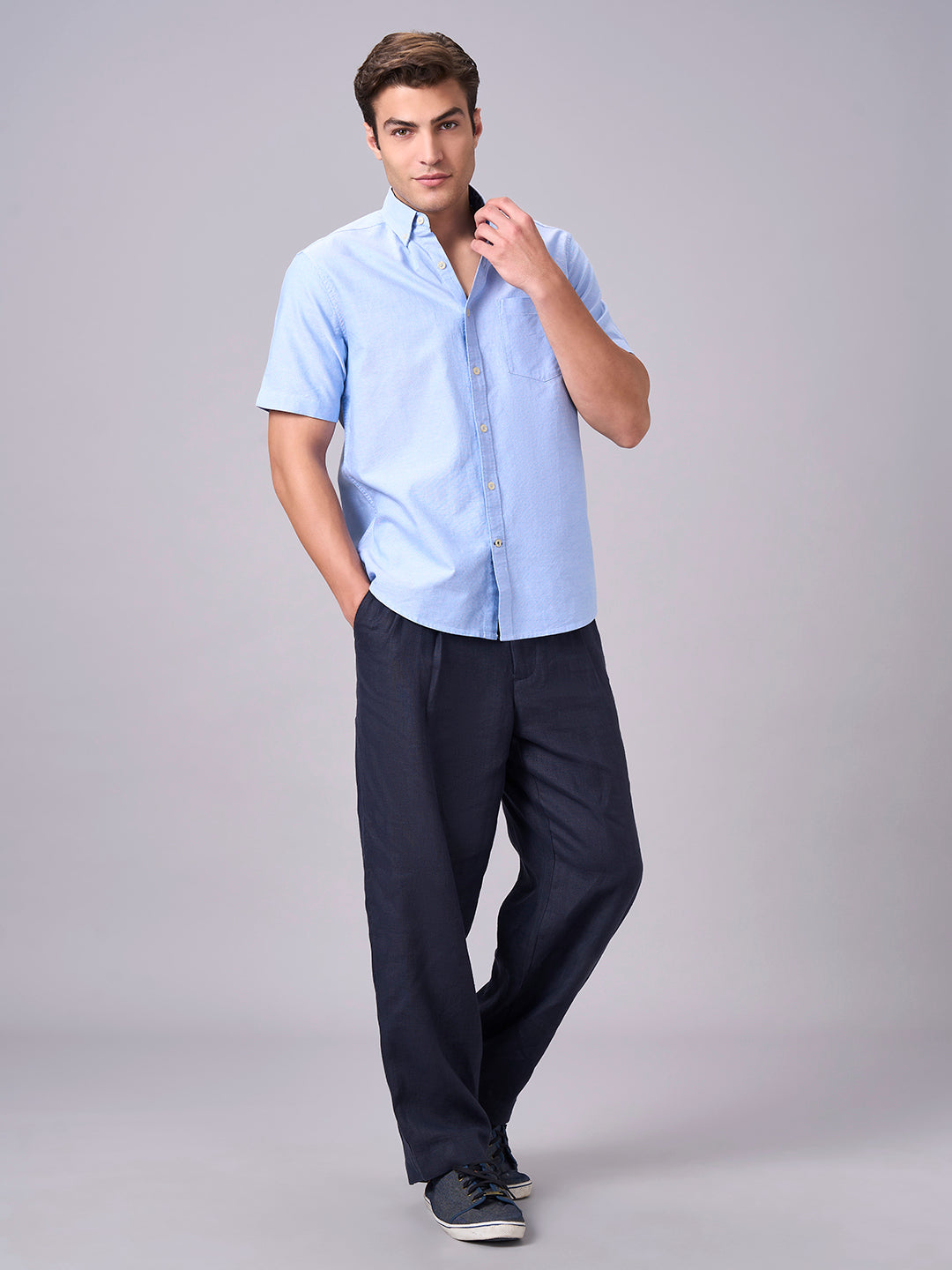 Men's Sky 100% Cotton Regular Fit Shirt