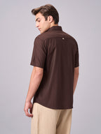 Men's Coffee 100% Cotton Regular Fit Shirt