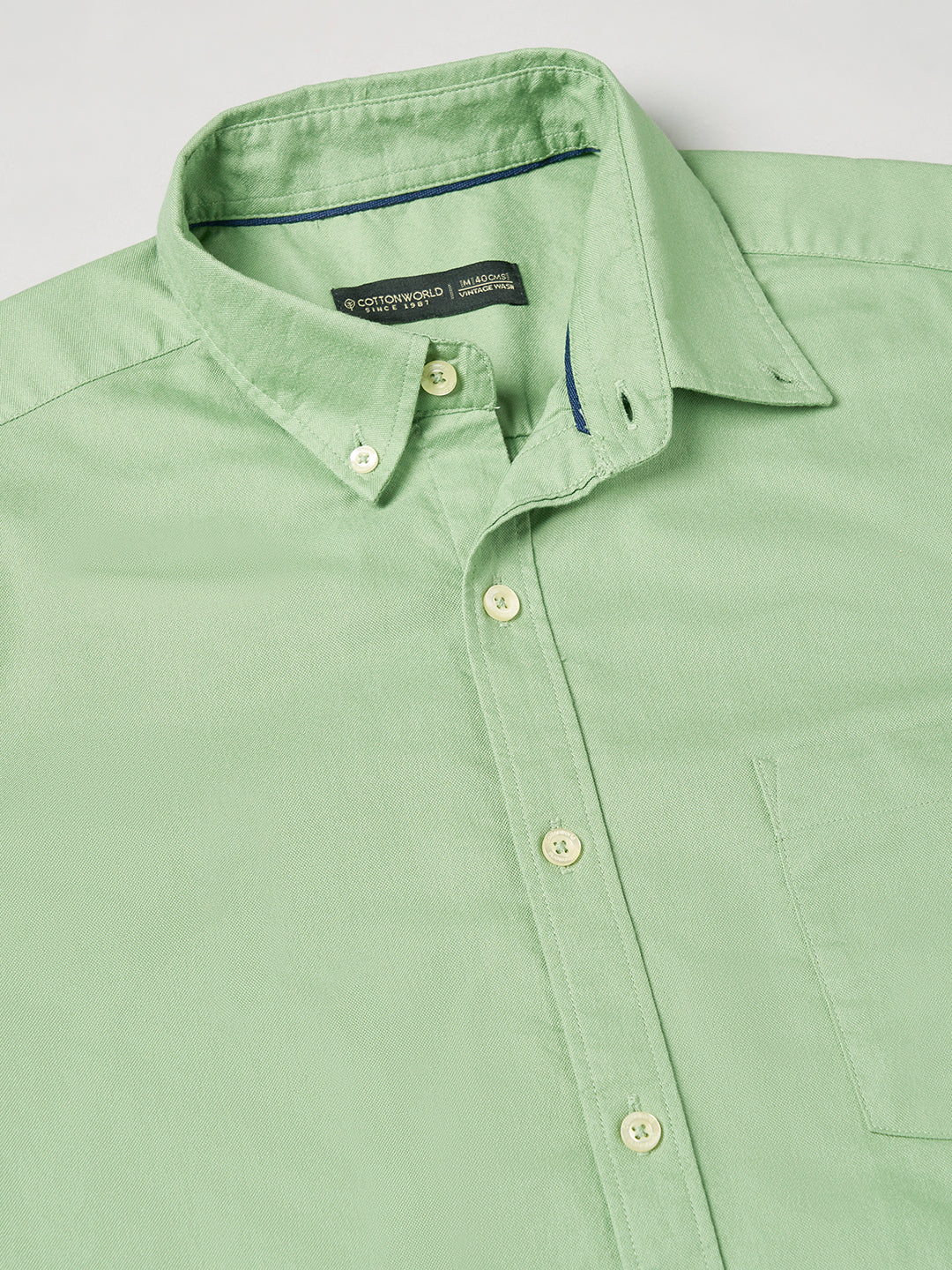 Men's Green 100% Cotton Regular Fit Shirt