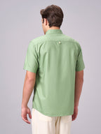 Men's Green 100% Cotton Regular Fit Shirt