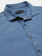 Men's Navy Cotton Slim Fit Shirt