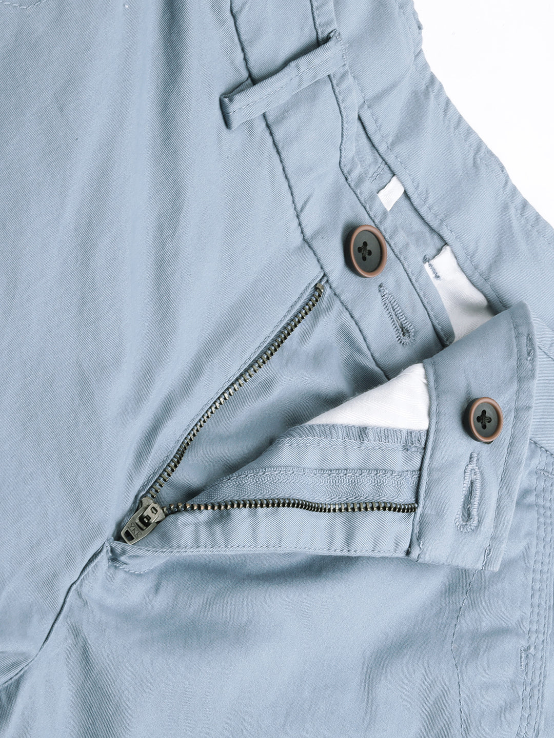 Men's Greyish Blue Cotton Lycra Regular Fit Shorts