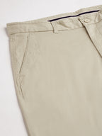 Men's Beige Cotton Lycra Regular Fit Shorts
