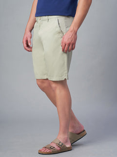 Men's Cotton Lycra Regular Fit Shorts Light Green