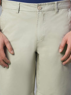 Men's Cotton Lycra Regular Fit Shorts Light Green