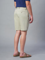 Men's Light Green Cotton Lycra Regular Fit Shorts