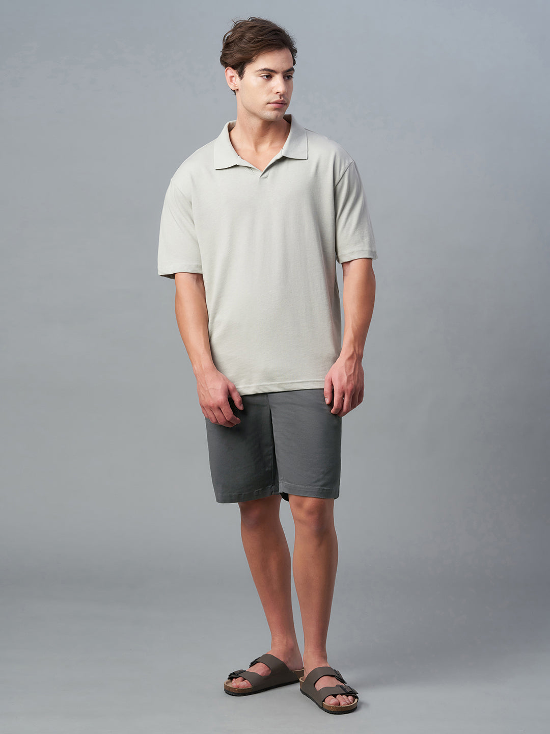 Men's Navy Cotton Lycra Regular Fit Shorts