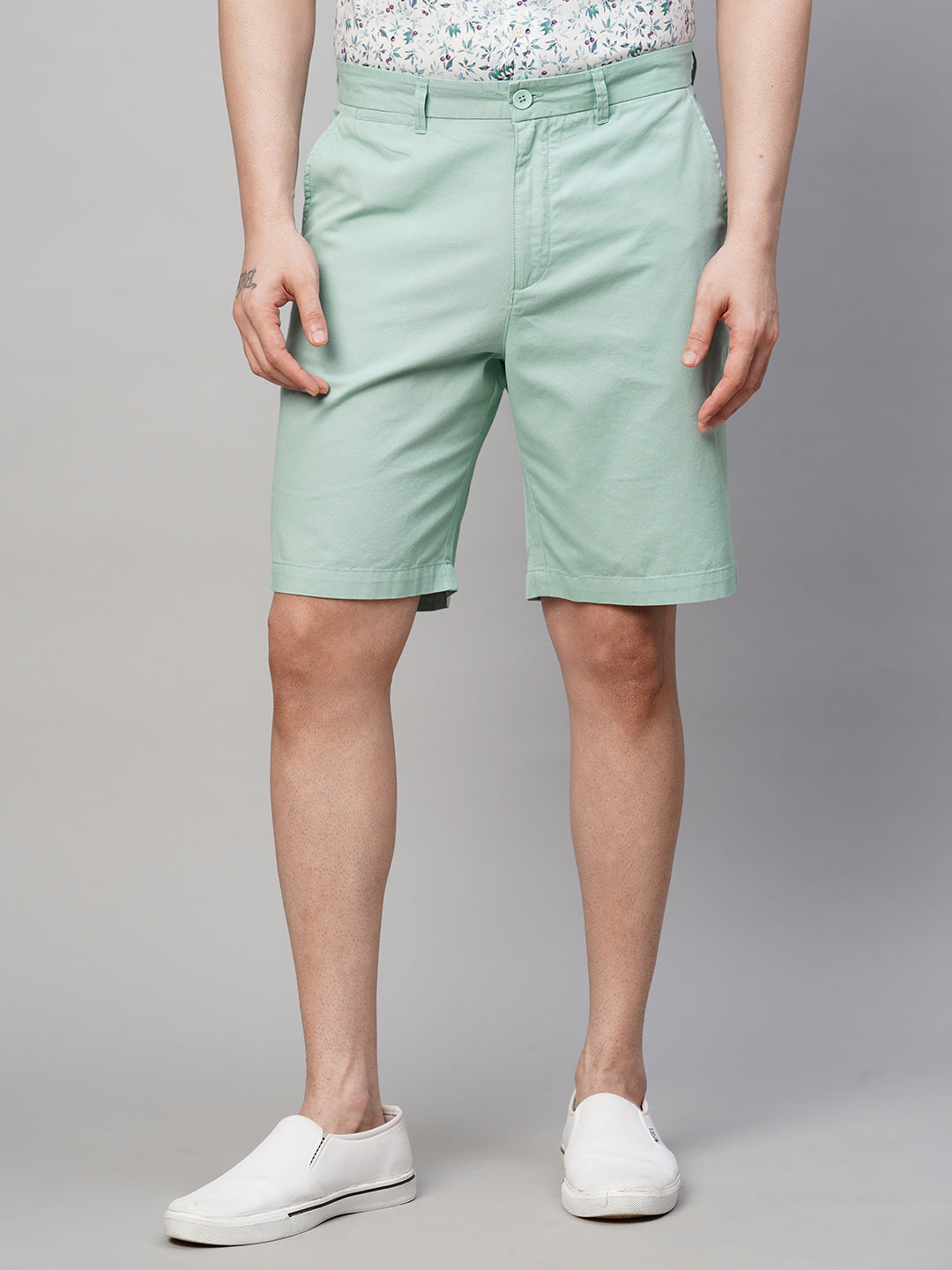 Men's Cotton Aqua Regular Fit Shorts