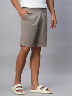 Men's Cotton Lycra Regular Fit Shorts Light Brown