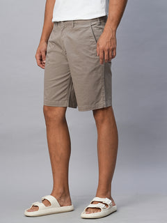 Men's Cotton Lycra Regular Fit Shorts Light Brown