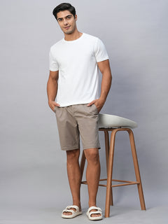 Men's Cotton Lycra Regular Fit Shorts Light Brown