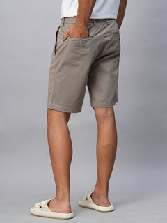 Men's Cotton Lycra Regular Fit Shorts Light Brown