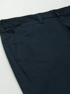 Men's Navy Cotton Lycra Regular Fit Shorts
