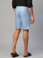 Men's Blue Cotton Regular Fit Shorts