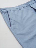 Men's Blue Cotton Regular Fit Shorts