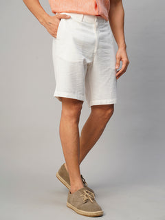 Men’s Linen Viscose Regular Fit Short White