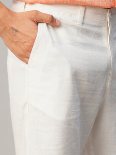 Men’s Linen Viscose Regular Fit Short White