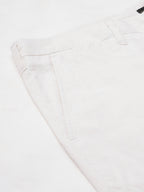 Men's White Linen Viscose Regular Fit Shorts