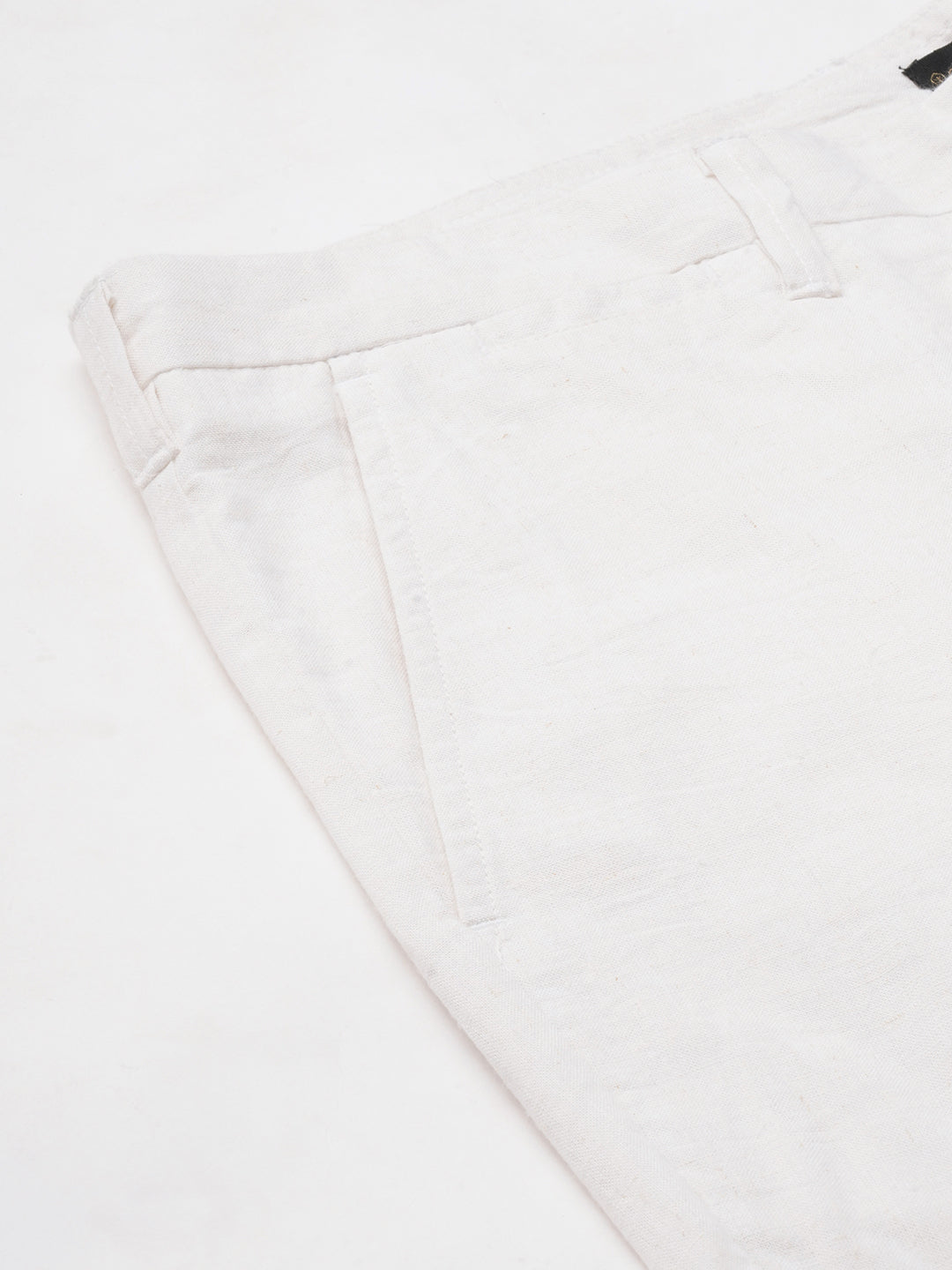 Men's White Linen Viscose Regular Fit Shorts