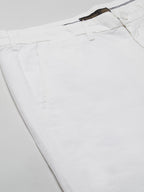 Men's White 100% Cotton Regular Fit Shorts