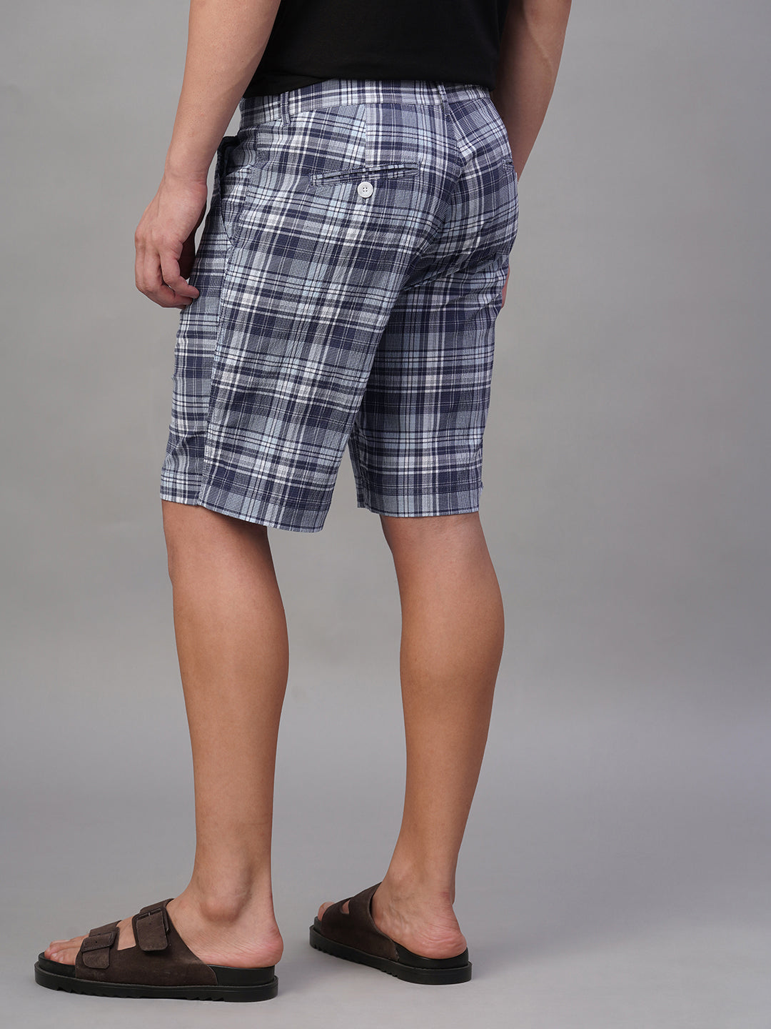 Men's Navy 100% Cotton Regular Fit Shorts