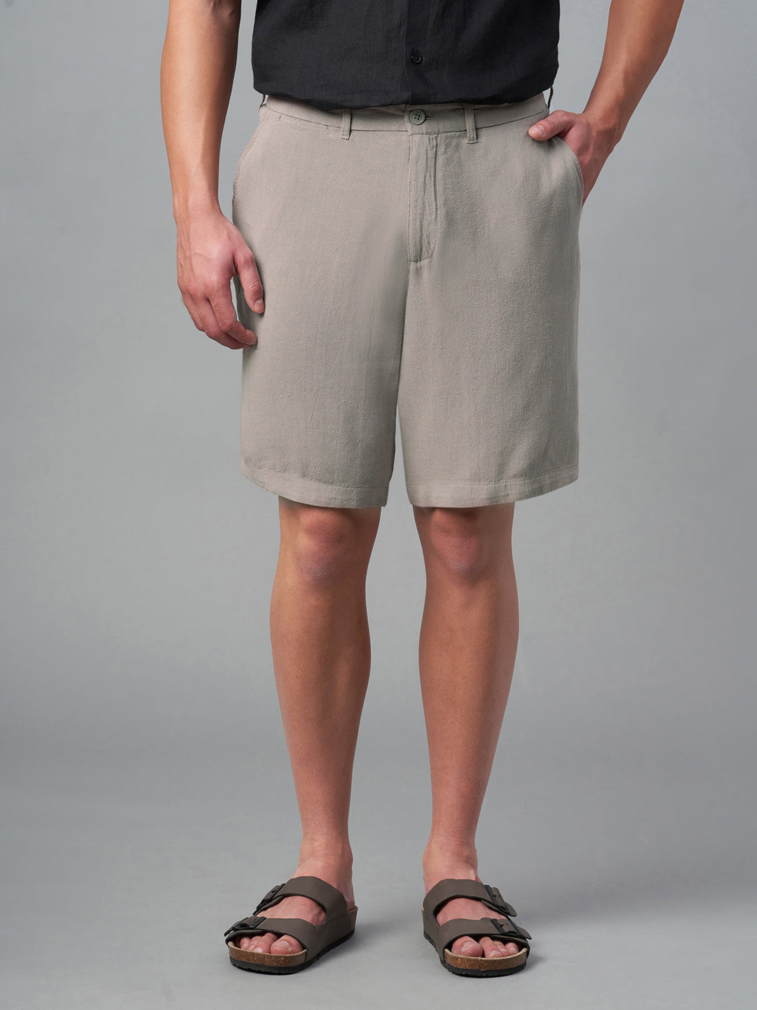 Men's Avenue Linen Viscose Regular Fit Shorts