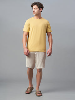Men's Viscose Regular Fit Shorts Natural Linen