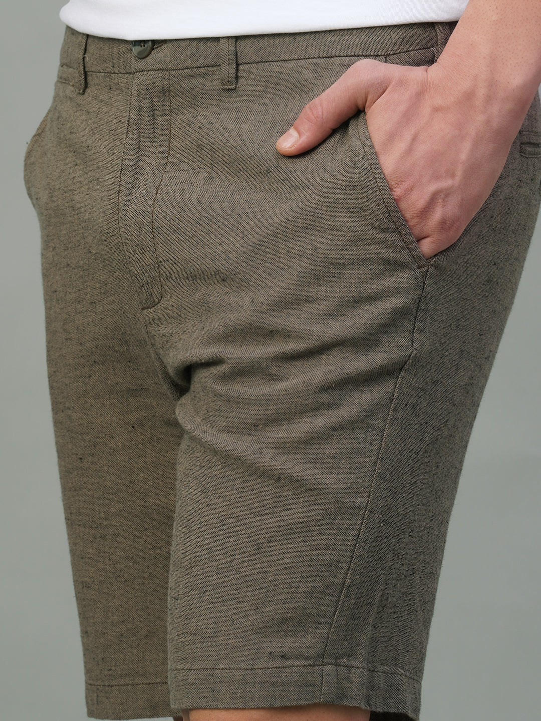 Men's Avenue Cotton Linen Regular Fit Shorts