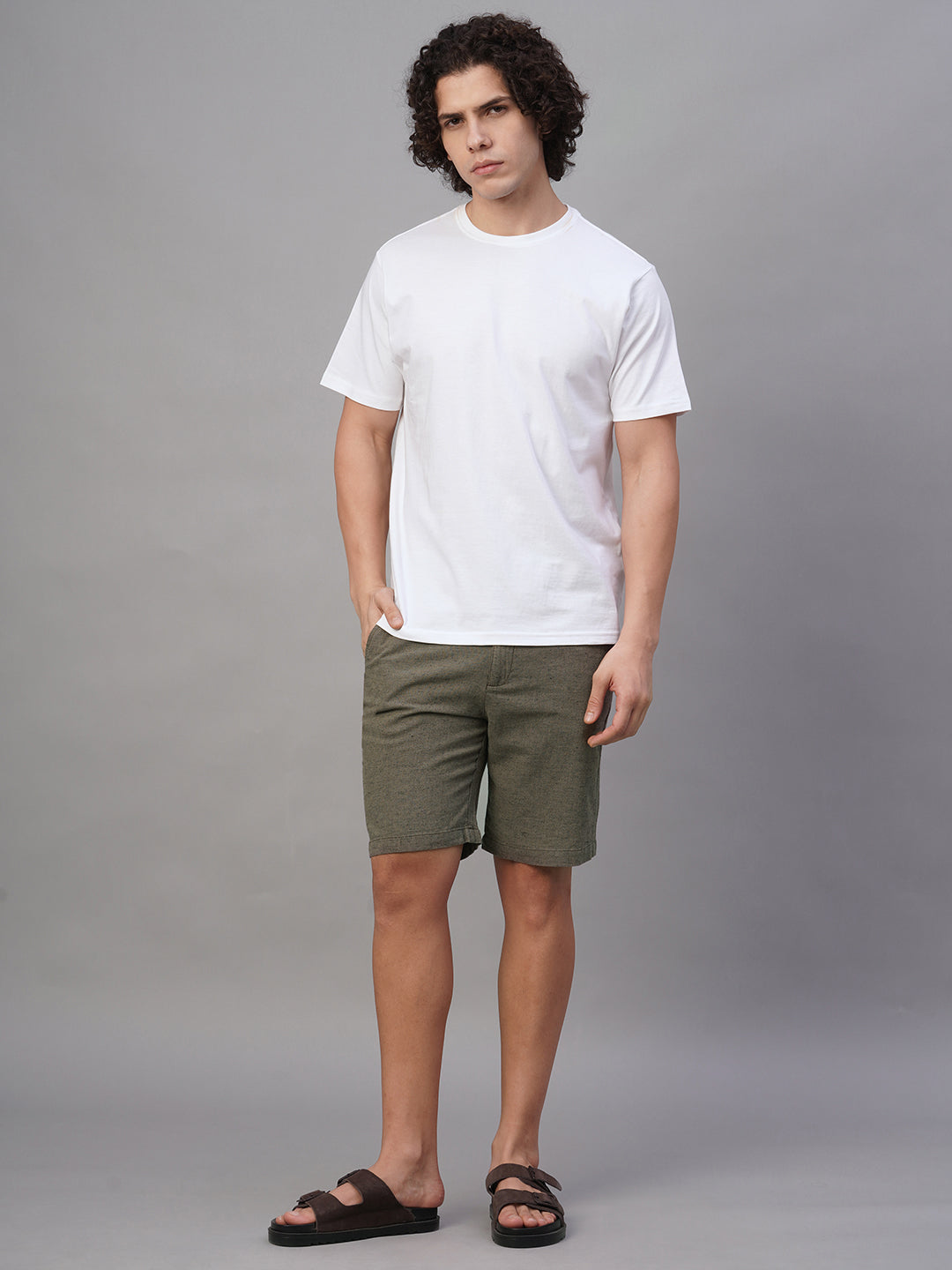Men's Avenue Cotton Linen Regular Fit Shorts