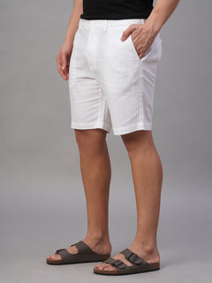 Men’s Cotton Linen Regular Fit Short White