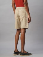 Men's Khaki 100% Cotton Regular Fit Shorts