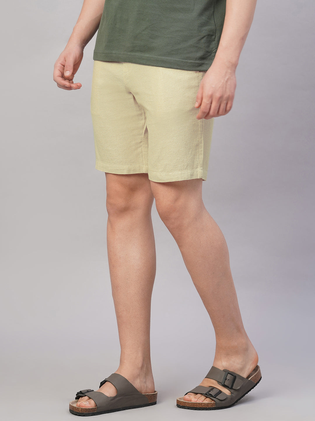 Men's Natural 100% Cotton Regular Fit Shorts