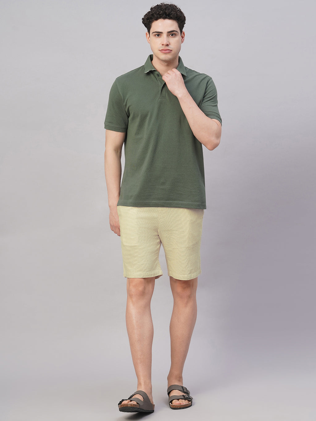 Men's Natural 100% Cotton Regular Fit Shorts