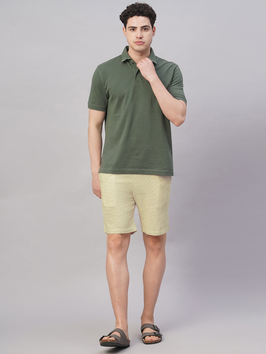 Men's Natural 100% Cotton Regular Fit Shorts