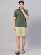 Men's Natural 100% Cotton Regular Fit Shorts