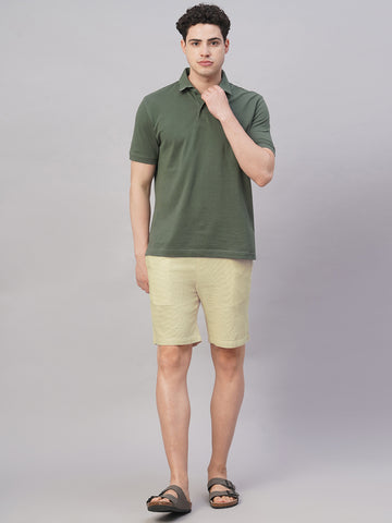 Men's Natural 100% Cotton Regular Fit Shorts