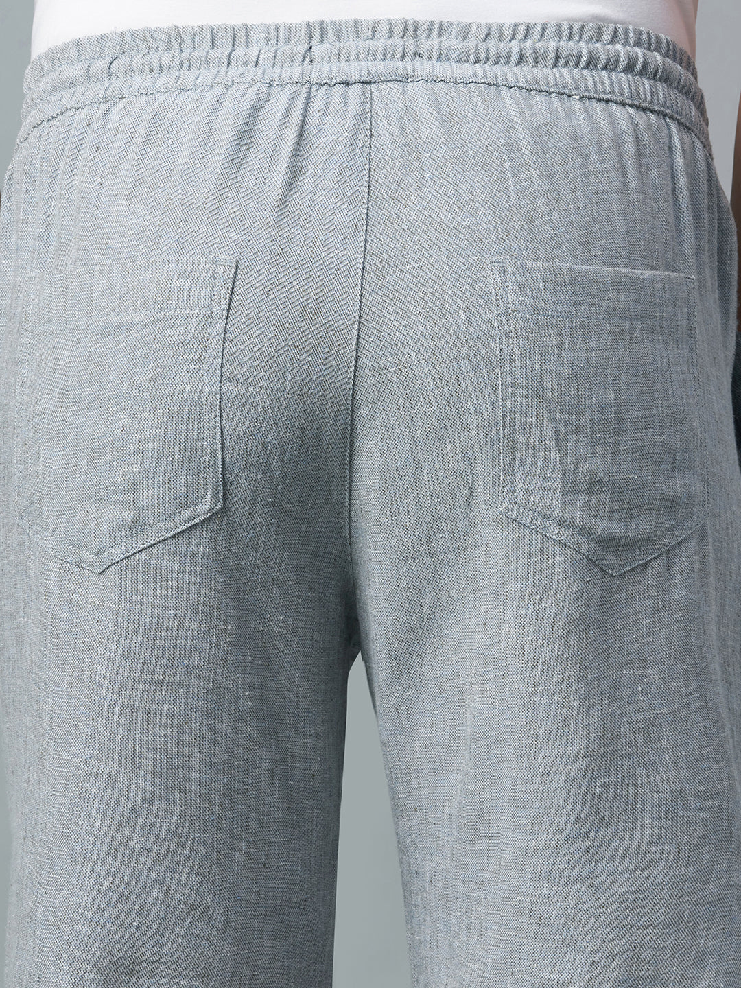Men's Grey Cotton Linen Regular Fit Shorts