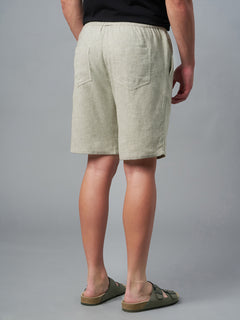 Men’s Cotton Linen Regular Fit Short Lt Brown