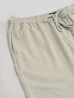 Men's Lt Brown Cotton Linen Regular Fit Shorts