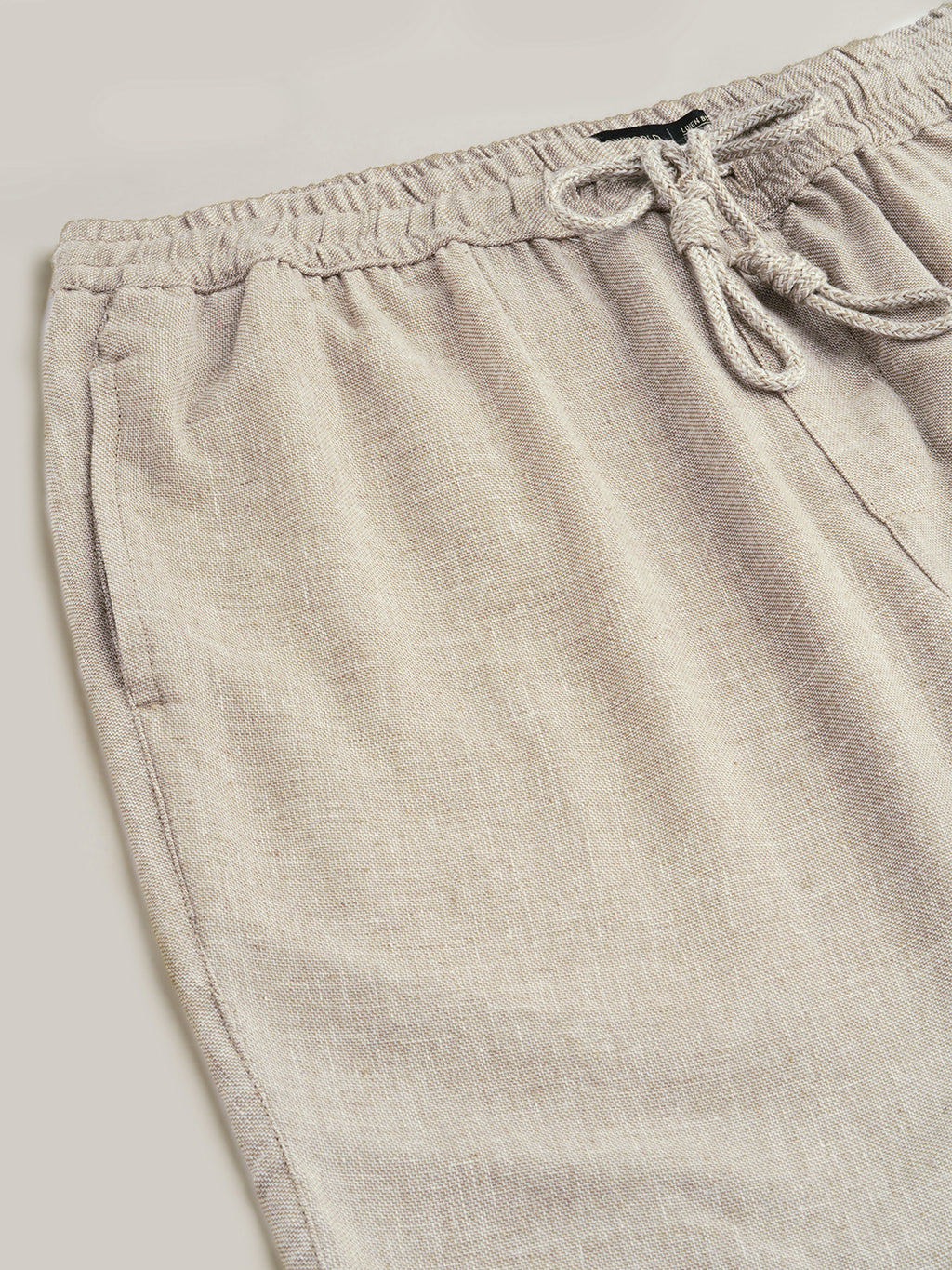 Men's Natural Cotton Linen Regular Fit Shorts