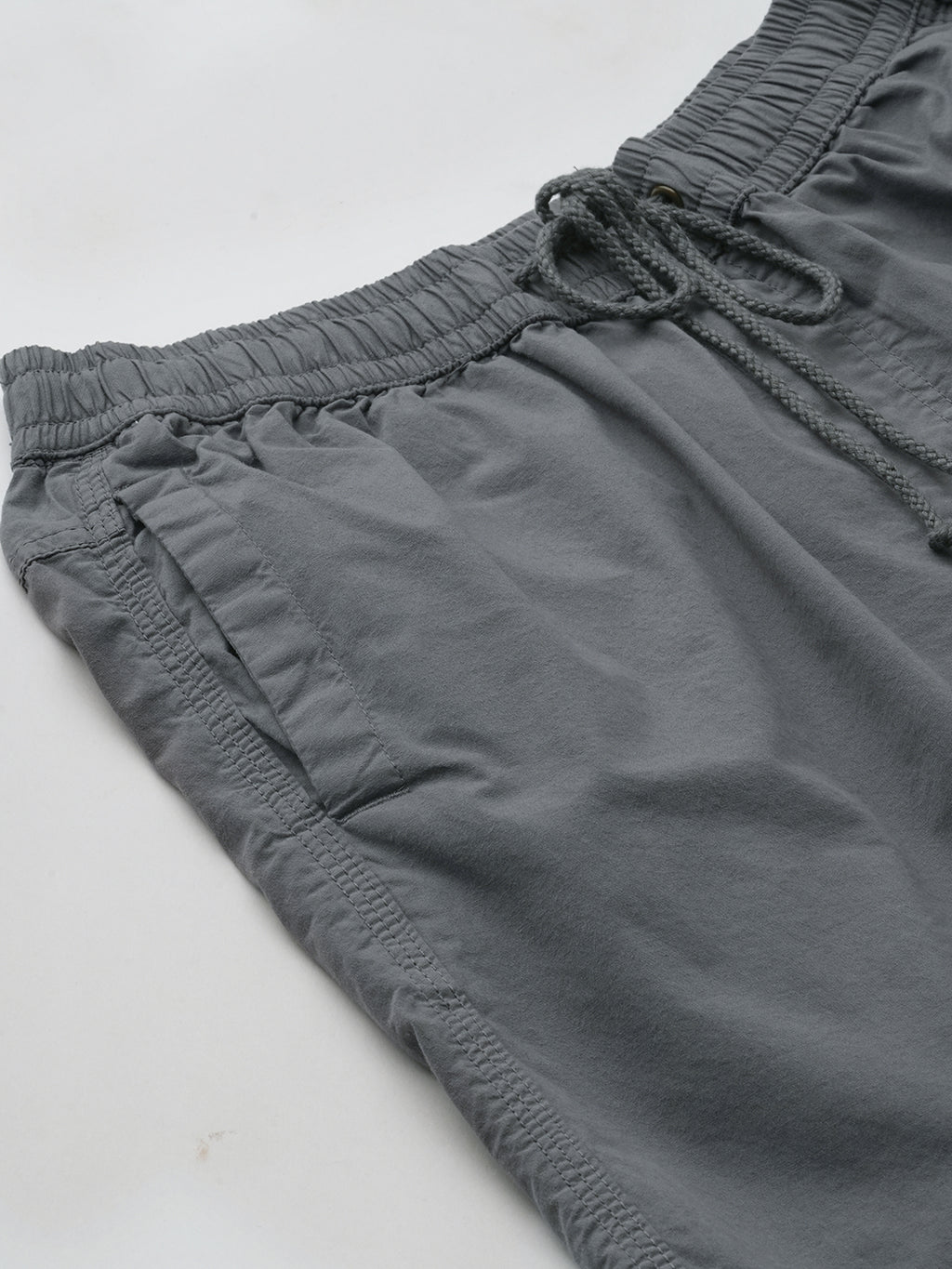 Men's Grey Cotton Regular Fit Shorts