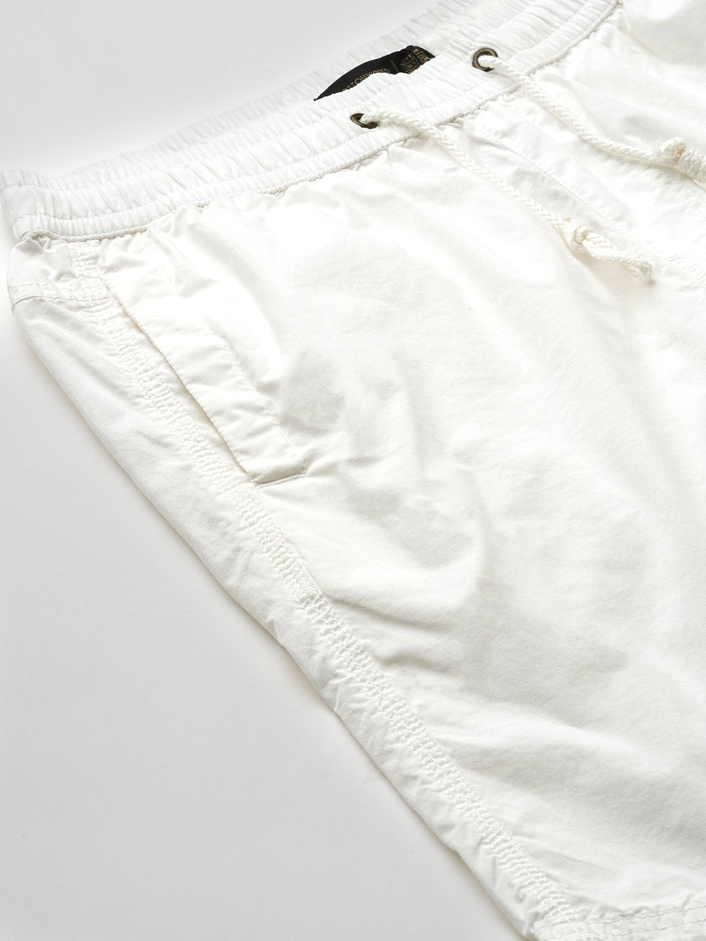 Men's White Cotton Regular Fit Shorts