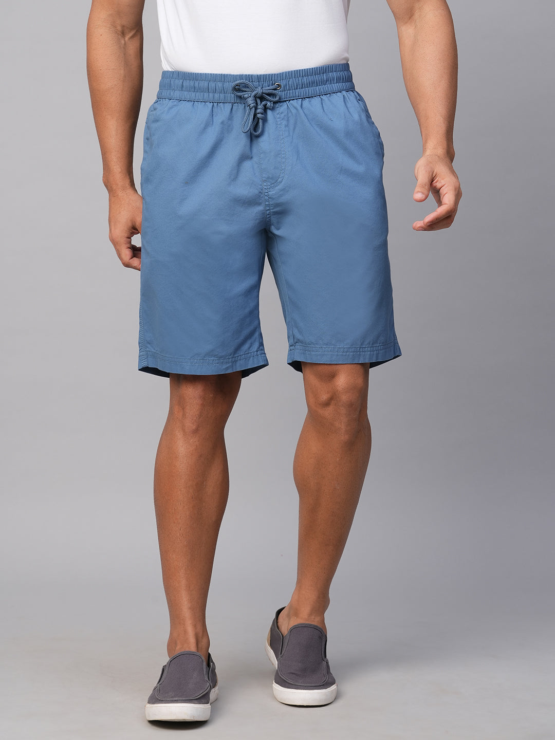 Men's Cotton Dark Blue Regular Fit Shorts