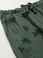Men's Green Cotton Regular Fit Shorts