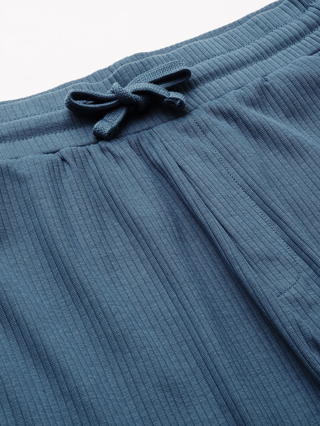 Men's Blue Cotton Elastane Regular Fit Shorts