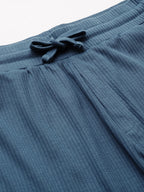 Men's Blue Cotton Elastane Regular Fit Shorts