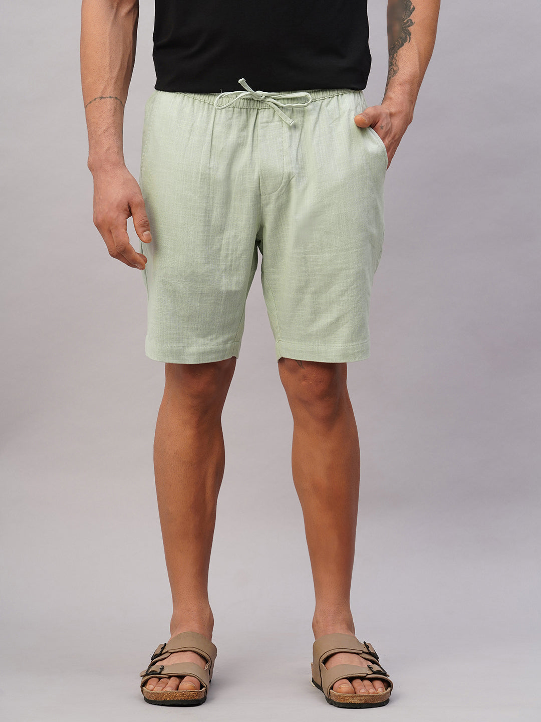 Men's Sage Cotton Regular Fit Shorts