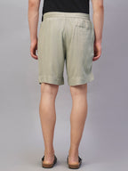 Men's Natural Linen Viscose Regular Fit Shorts