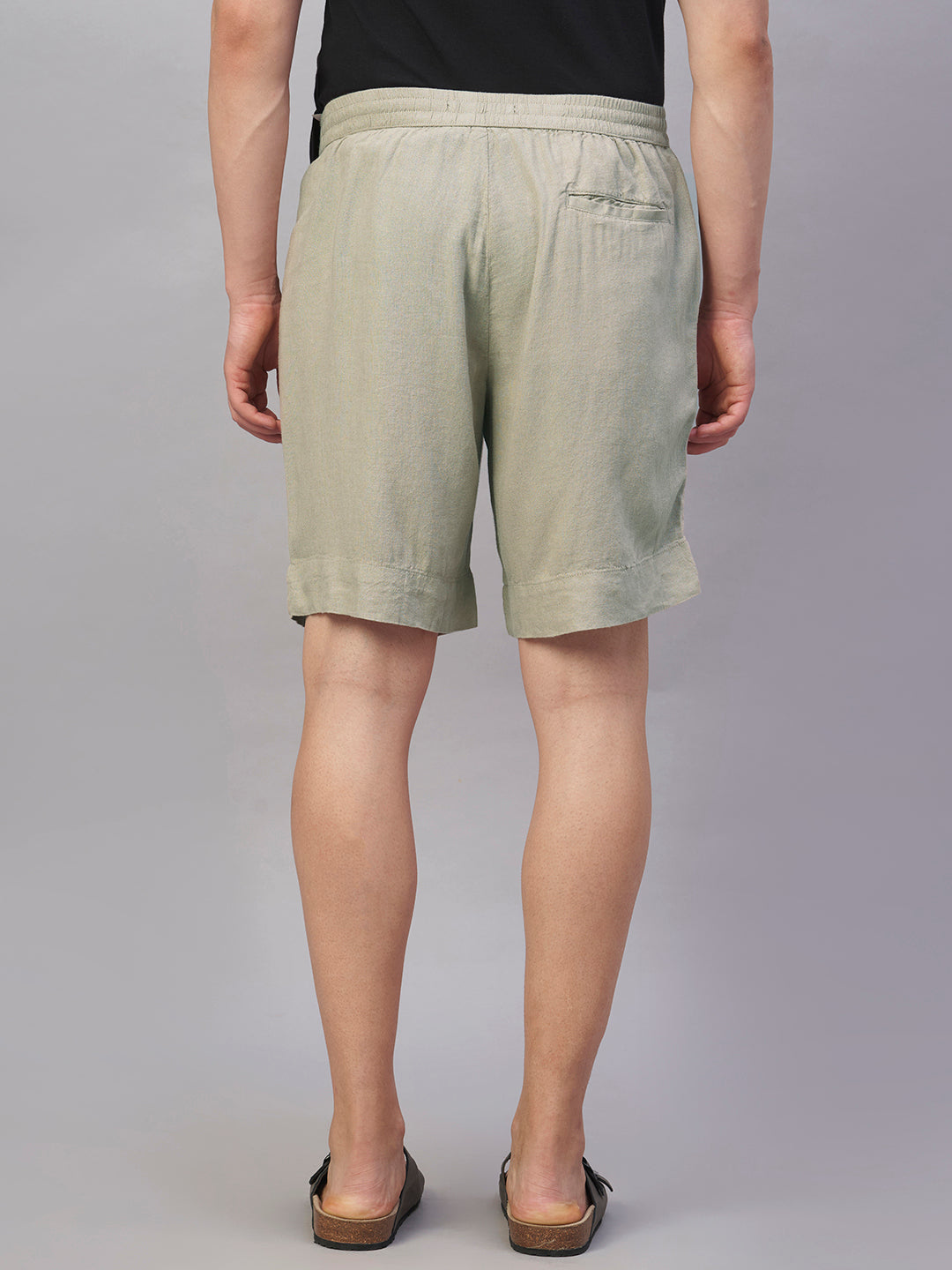 Men's Natural Linen Viscose Regular Fit Shorts